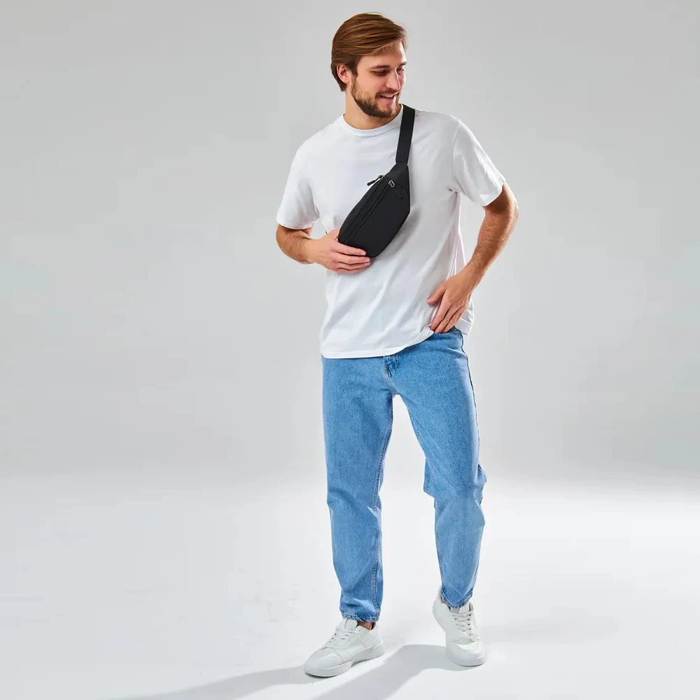 Nieuwe Mode Borst Tas Voor Mannen Zwarte Heuptas Hoge Kwaliteit Vrouwen Schoudertas Multifunctionele Mannelijke Fanny Pack Crossbody Kleine Tas