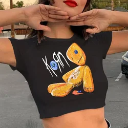 korn crop top clothes female tumblr harajuku 2022 japanese harajuku kawaii crop top clothes graphic tees women
