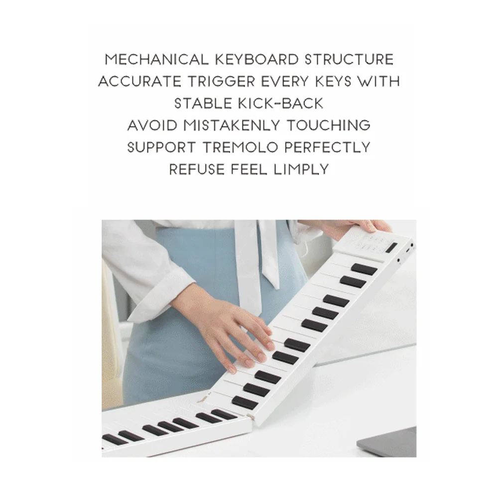 49 Keys Keyboards Portable Hand-Rolled Piano Foldable Electronic Professional Adult Practice Piano for Beginner Gifts