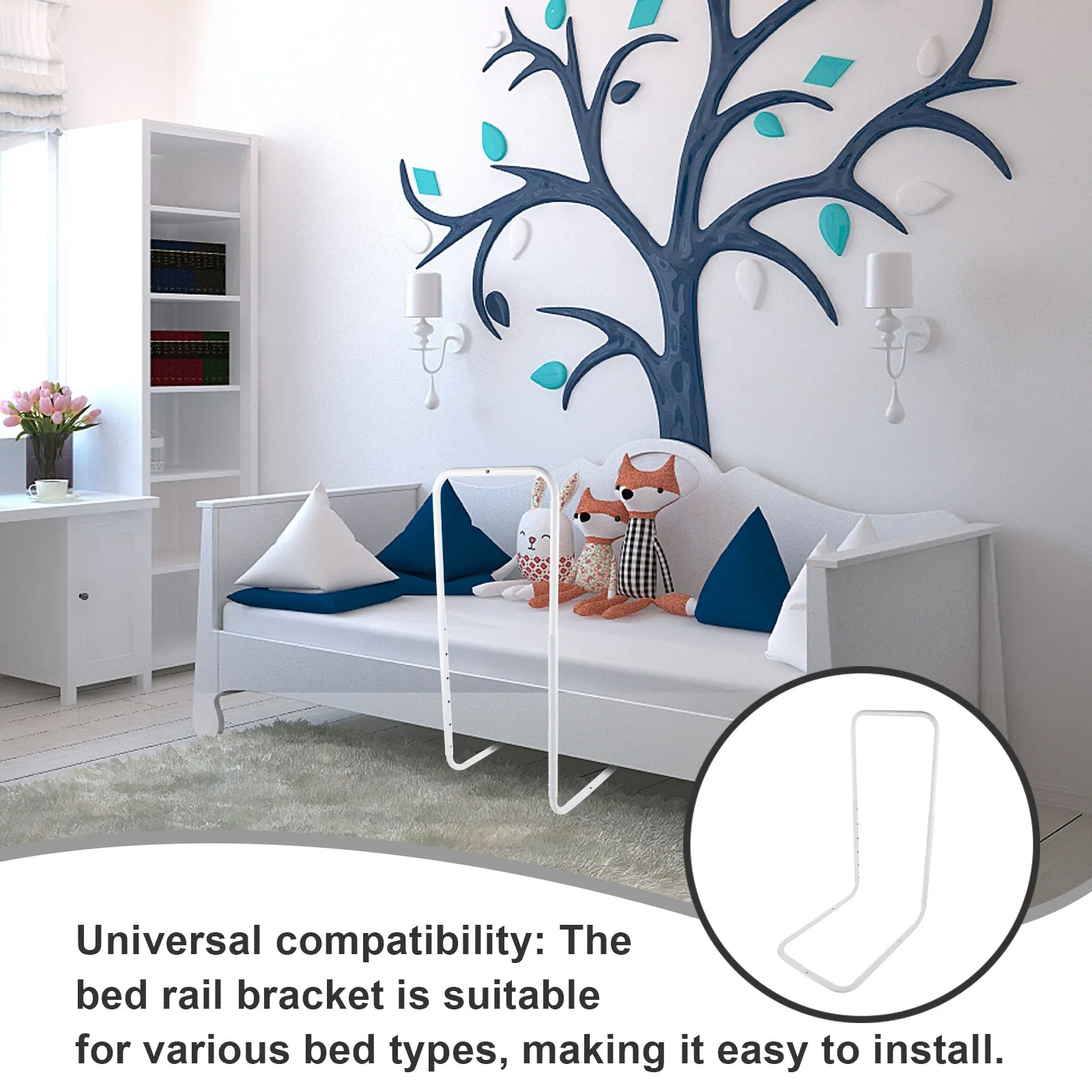 Universal Bed Rail Support Adjustable Metal Bed Guard For Kids Adults Safety Baffle Anti-Fall Bedside Rail Stand