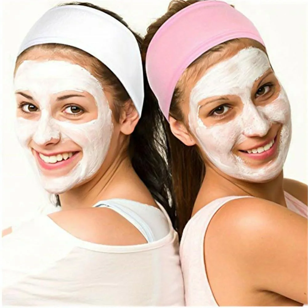 New Head Bands Adjustable Wide Hairband Spa Bath Shower Makeup Wash Face Cosmetic Headband For Women Ladies Make Up Accessories
