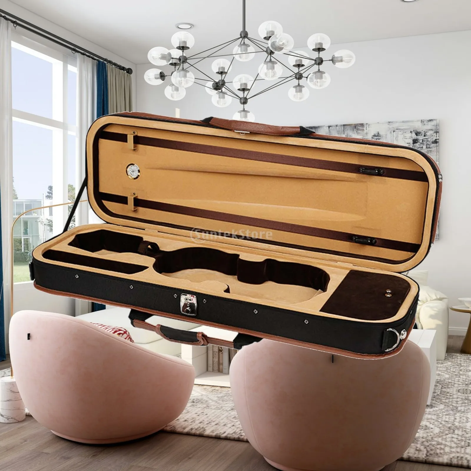 Étui de rangement pour violon, sac de transport pour violon, anti-poussière avec poignée latérale, étui robuste et portable pour instrument de musique pour les passionnés