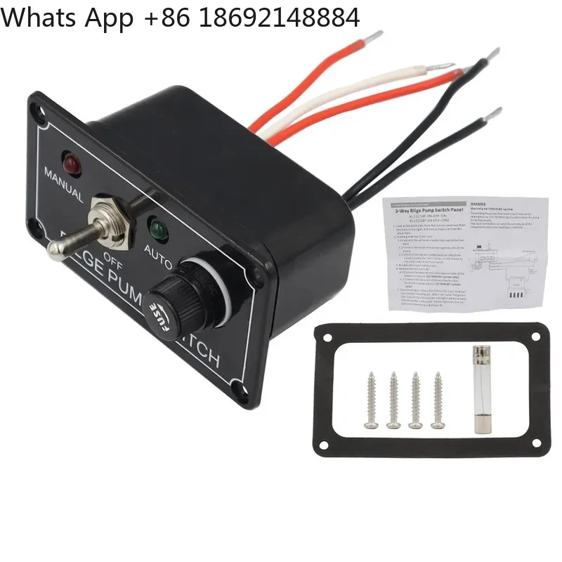 

12V 5A Vehicle and Ship Modification Switch Panel with Rocker Key and Indicator Light for MANUAL-OFF-AUT