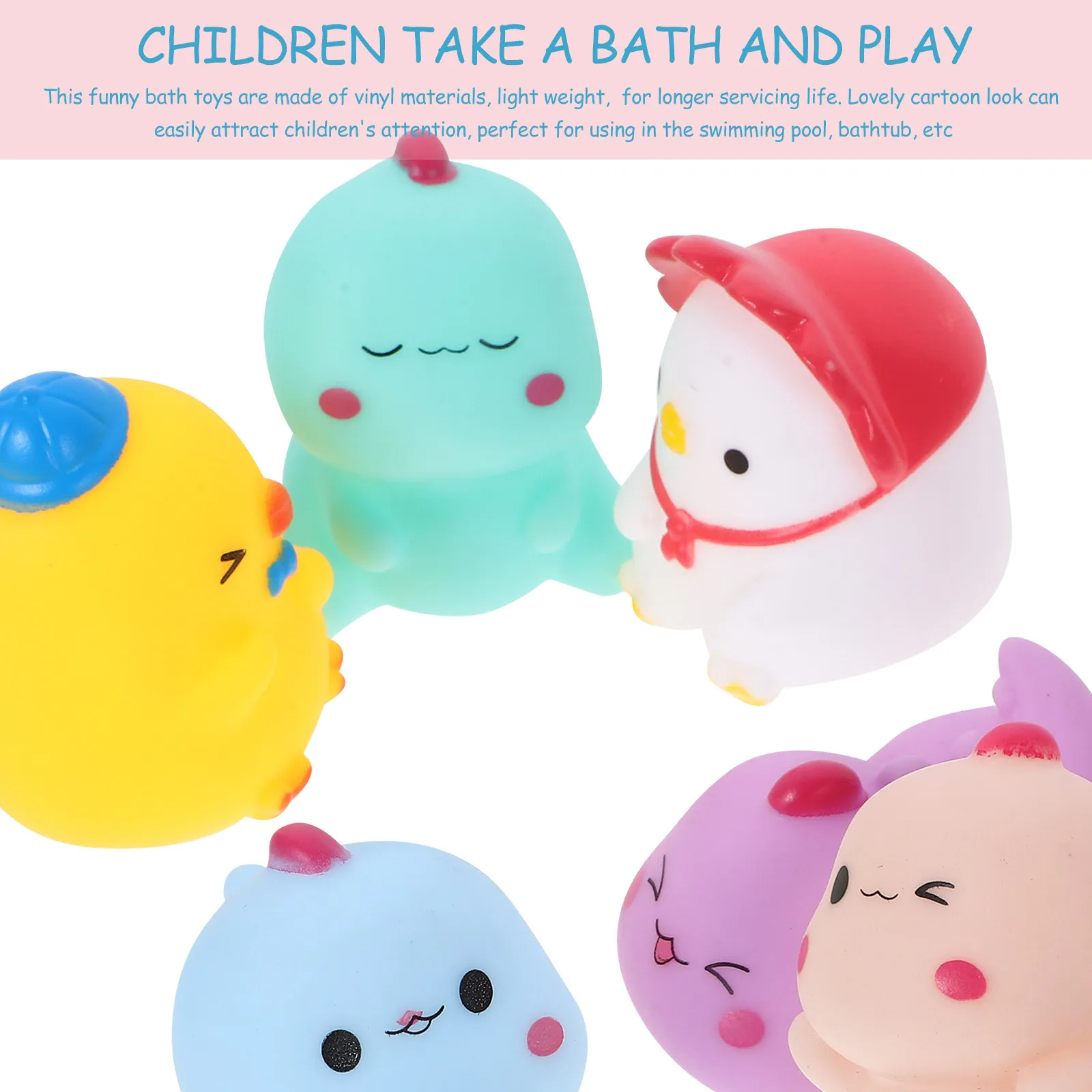 

6Pcs Baby Bath Mini Duck Animal Squeaky Shower Set for Infant Bathtub Pool Water Baby Bath Toys Infant Bathtub Toy