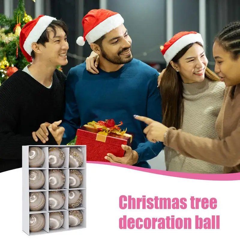 

Velvet Christmas Balls Bulk Festive Christmas Ball Ornaments 12 Pieces Elegant Soft Christmas Balls For Christmas Trees Wreaths