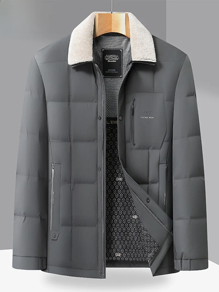 

Легкий или мужской пуховый Jaet Woodpeer Busin Sle с пушистым воротником, теплая уличная одежда Ci, повседневная повседневная одежда для поездок на работу