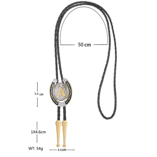 Imagen 2 del producto Corbata bolo con letras de herradura europeas y americanas grande