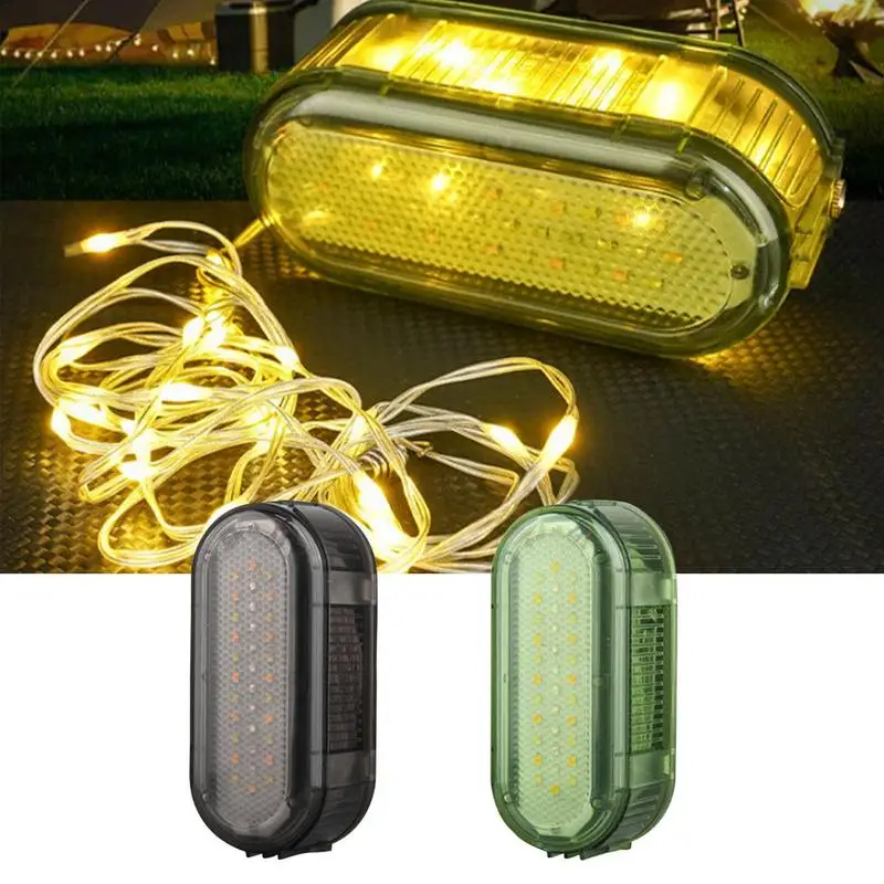 Camp Lamp String Lights LED Light For Outdoor Camping Quick Storage Rechargeable Waterproof Lights String For Awning Tent Garden