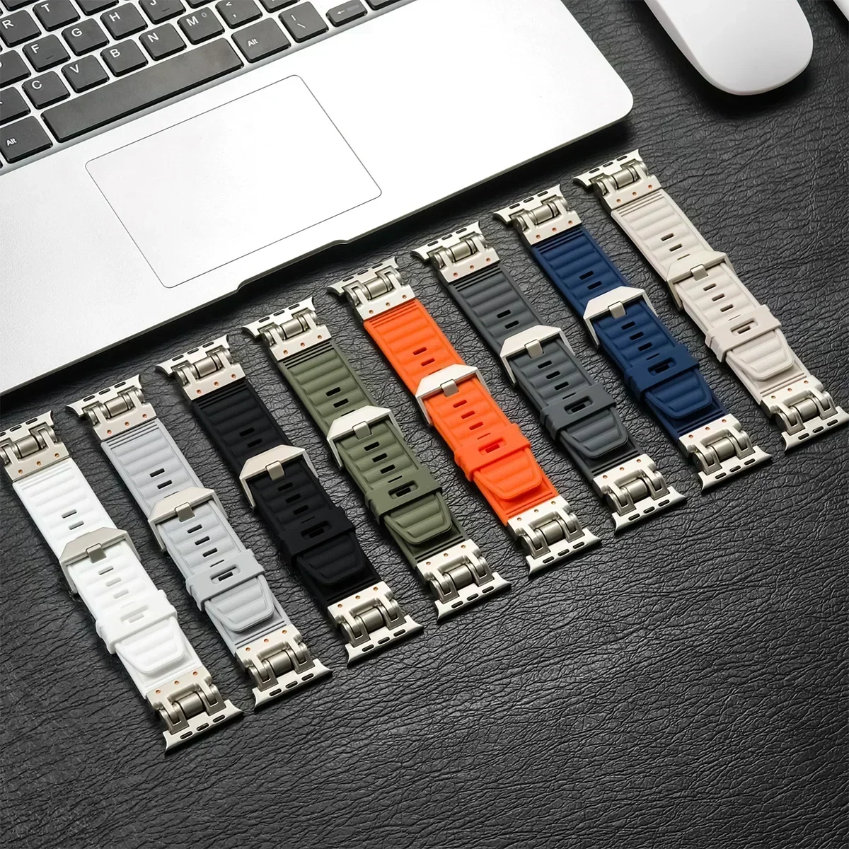 Sports Silicone Band for Apple Watch Strap Ultra 2 49mm 45mm 44mm 42mm Soft Correas Bracelet for apple IWatch Series 9 8 7 6 5 4