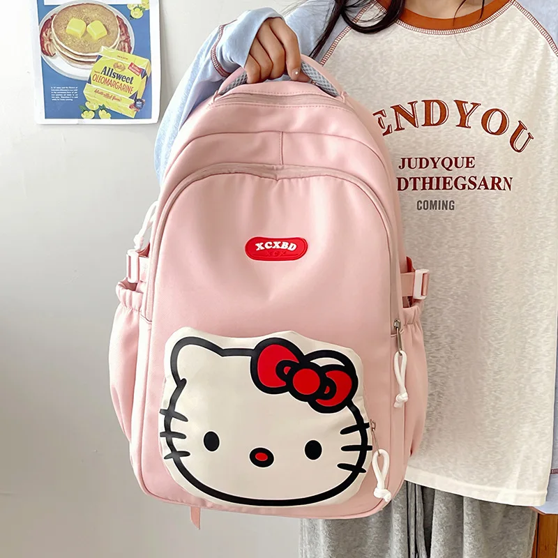 Plecak Hello Kitty Sanrio, uroczy plecak Kuromi Cinnamoroll, tornister z kreskówek Anime, plecak podróżny dla dziewczynki