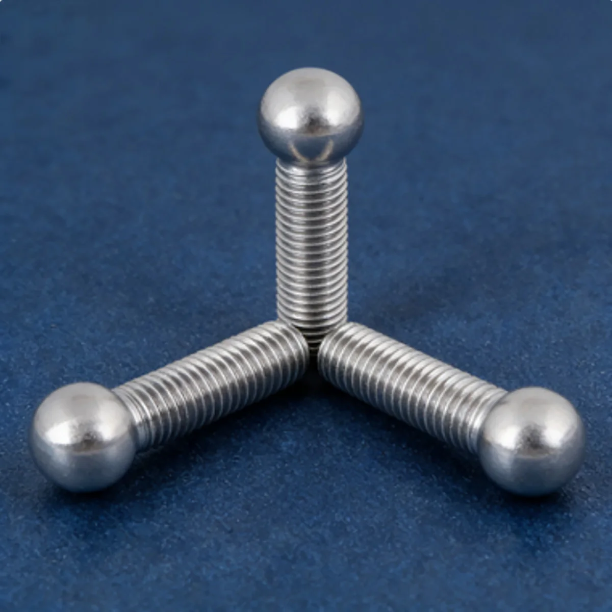 304 Stainless Steel Ball Head Threaded Rods - Round Head Bolts, 3D Ball Rods & Contact Balls for Industrial Use