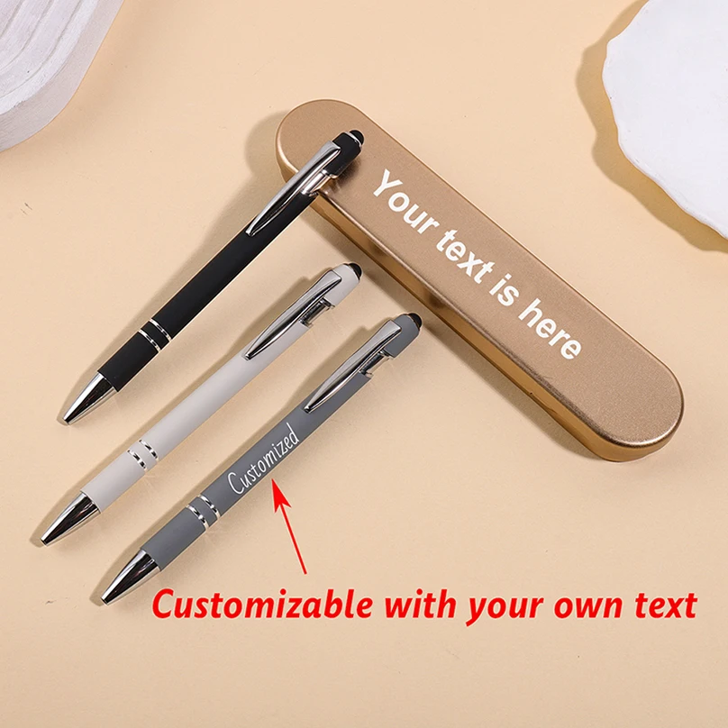 Custom Name Ballpoint Pen Personalized Text Stylus Ballpoint Pen School Supplies Graduation Gift Customized Name Metal Push Pen view 6