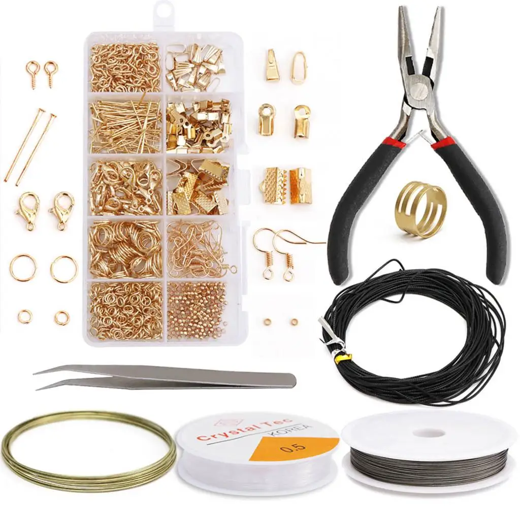 

Jewelry Findings Kits DIY Earrings Adults Beading Repair Tools rose gold