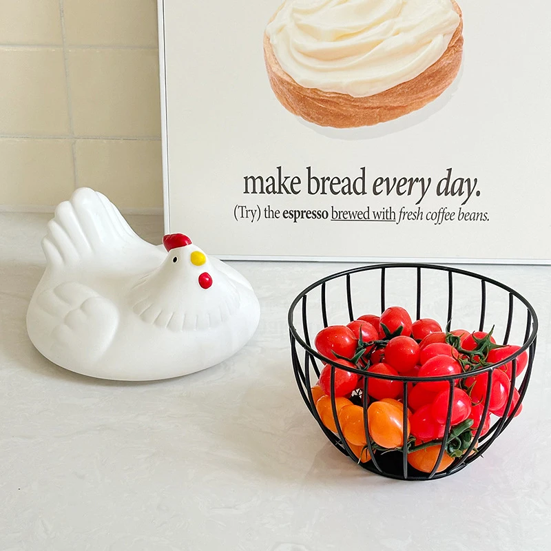 Egg Storage Basket Small Iron Creative Baskets Modern Kitchen Organizer Fruit Storage Basket Table Decoration Accessories Basket