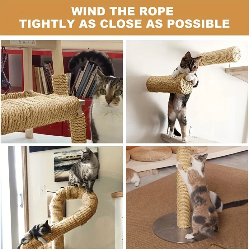 10 m langes Naturjute-Seil / Robuster, langlebiger Kratzbaum für Katzen / Schutz für Möbel & Outdoor-Spaß – Detail 5