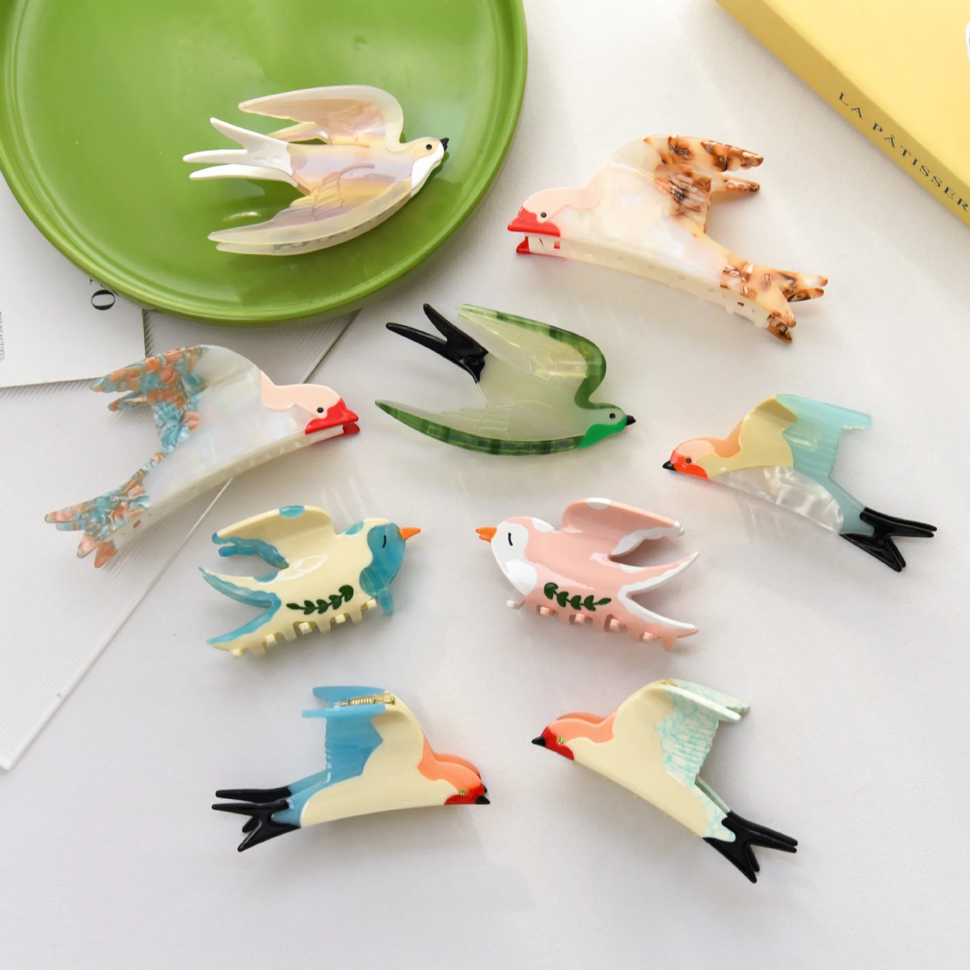 Cute Spring Swallow Series Acetate Hair Claw Cartoon Bird Hair Clips Hairpin Headwear Hair Accessories for Women Girls