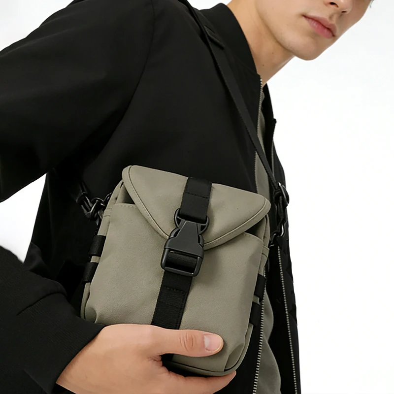

RPET Mini Cross body Bag Man Multi-Layer Purse Phone Bag Sling Men's Crossbody Bag Casual Shoulder Bag for Travel