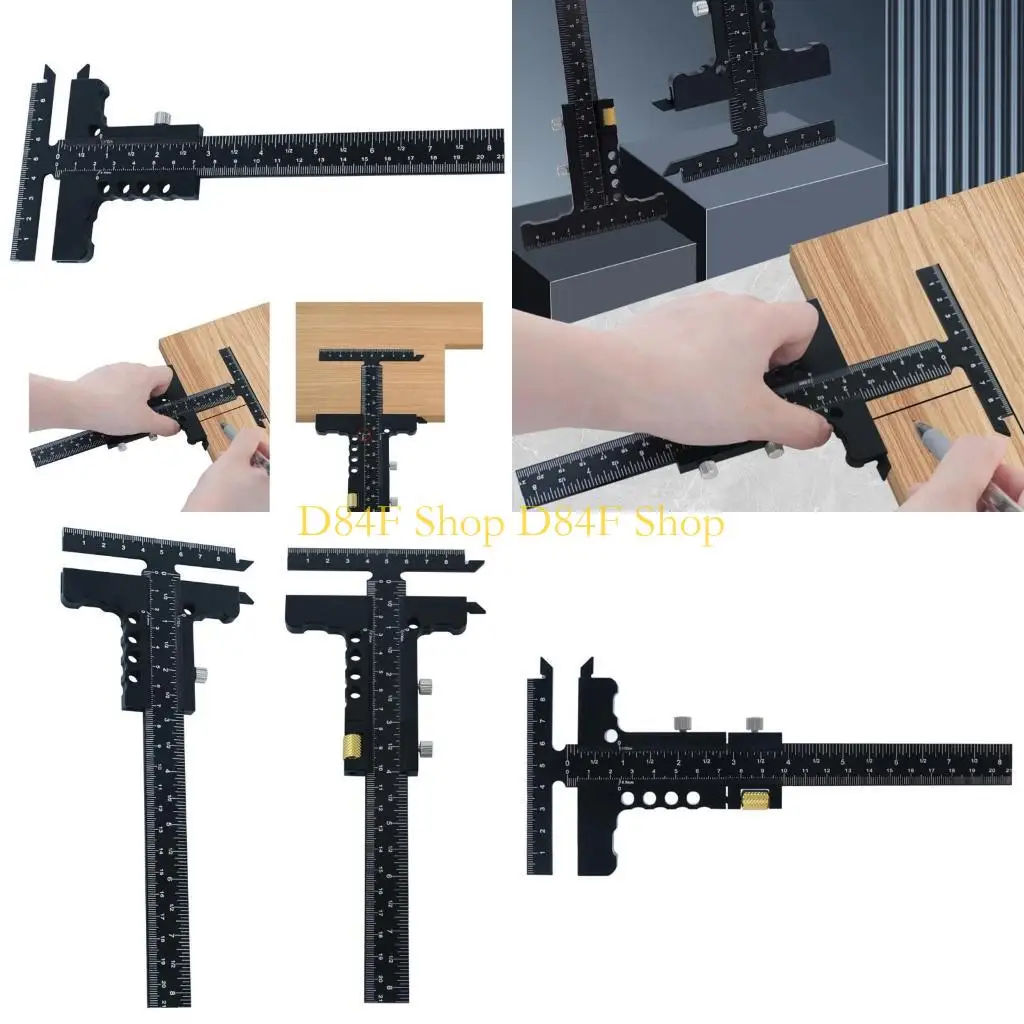 D84F Woodworking Scriber T-Square Ruler Scriber Tool Marking Gauge Scribing Ruler