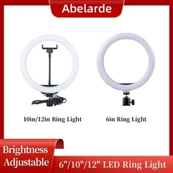 16cm/26cm/30cm Ring Light LED Lamp Lighting With Clip On Laptop Computer For Video Conference Zoom Webcam Chat Live Streaming