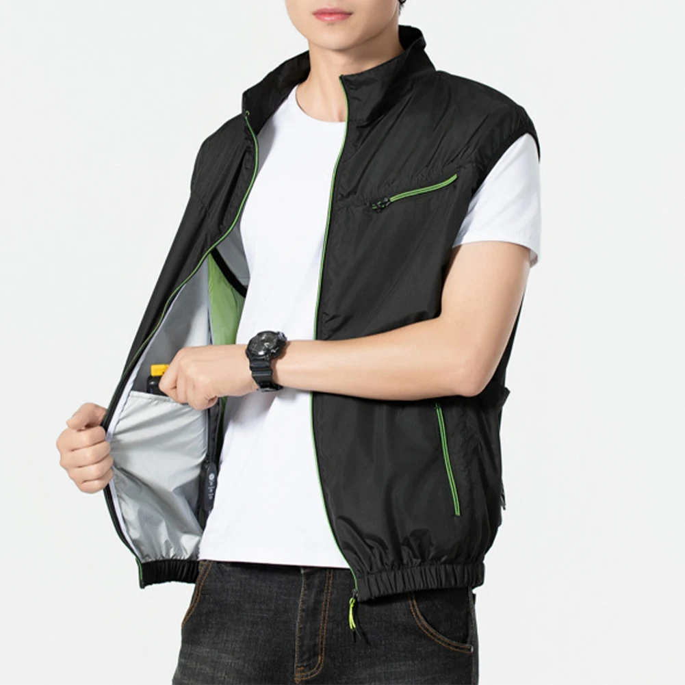 Summer Cooling Vest Ice Jacket Heat Resistant Sleeveless Workwear Breathable Wearable Cooling Fan Vest Air Conditioner Clothes