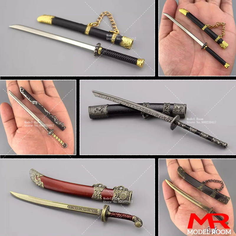 1/12 Scale Mini Soldier Long Sword Knife Mini Weapon Model Scene Accessories Fit 6'' Action Figure Body Dolls