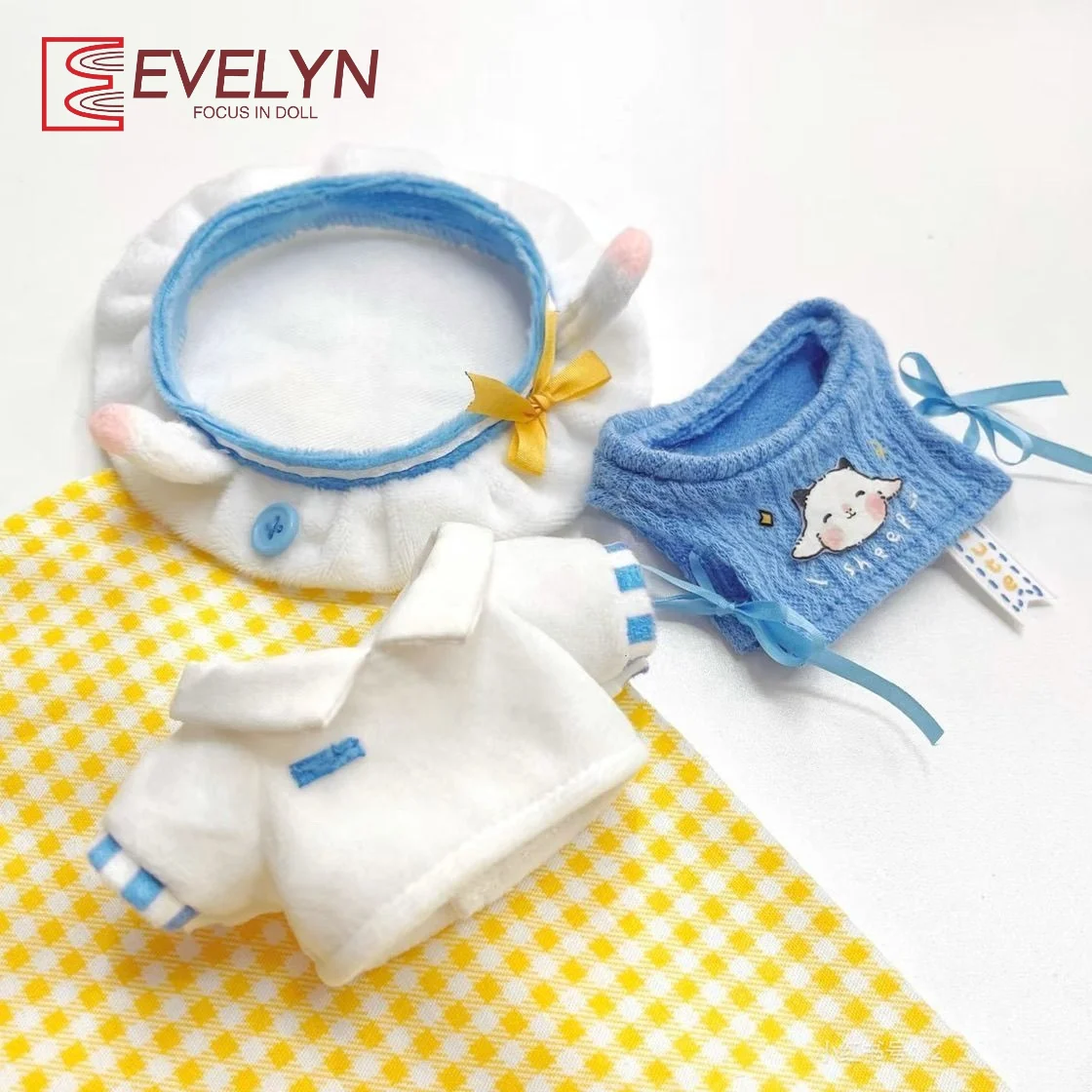 Evelyn Puppe Kleidung Outfit Zubehör Für 10CM Spiel Liebe und Deepspace Idol Puppen Baumwolle Puppe Kleidung Hut set Kleidung