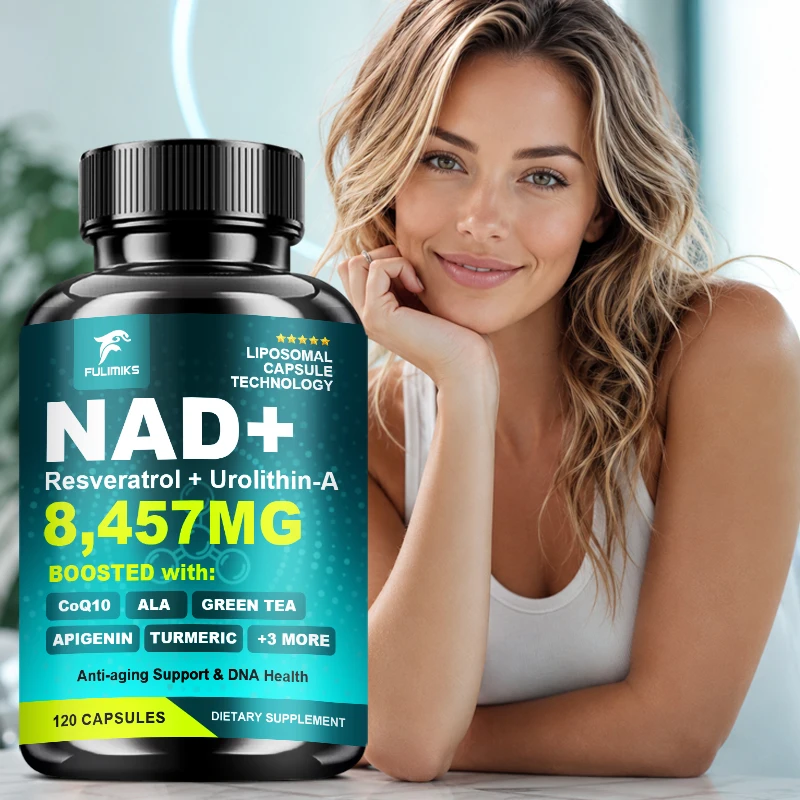 

NAD+ Resveratrol Urolithin-A Capsules, Anti-aging, Improve DNA Levels, Support Skin Elasticity, Boost Cellular Energy