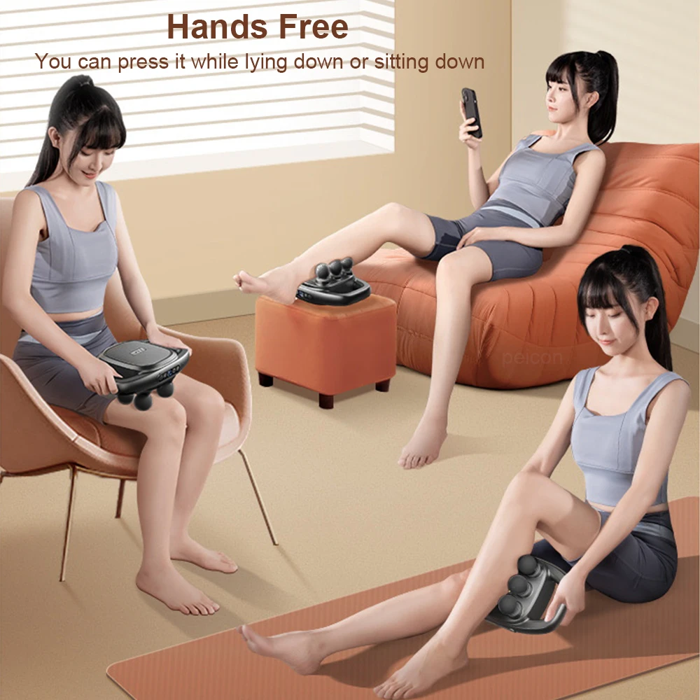 High Frequency 6 Heads Fascia Gun Electric Muscle Massager Full Body Shoulder Back Waist Massage Tool