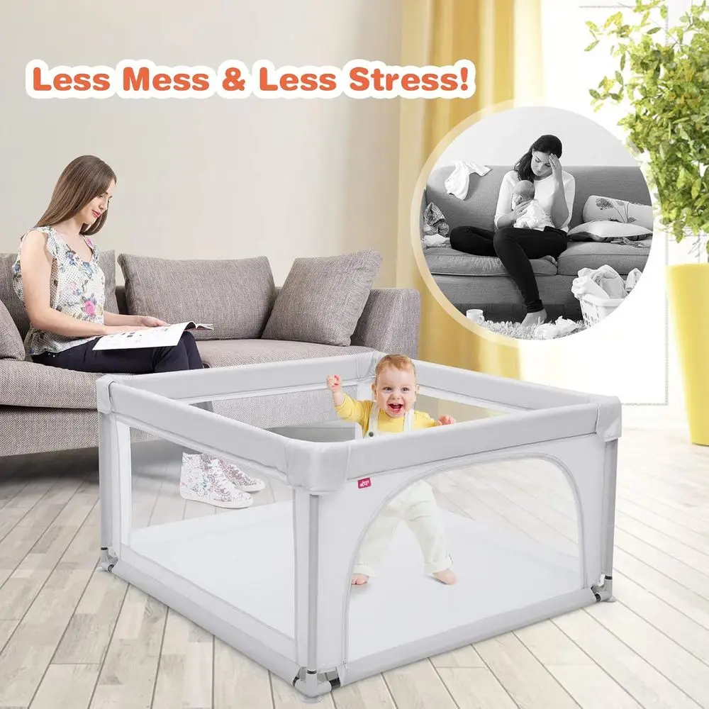 روضة أطفال جامبو مع 50 كرة أوشن، وبوابات أمان مضادة للانزلاق، وجدران شبكية للعب الأطفال الصغار