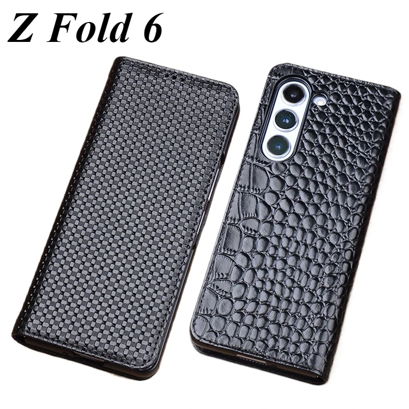 Leather Case For Samsung Galaxy Z Fold 6 Phone Protective Case High-end Cowhide Fashionable Luxury Personalized Simple Case