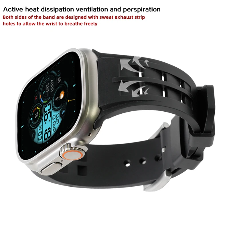 Suitable for Apple Watch with iWatch ultra2 watch S8 liquid silicone 49mm watch strap modification.