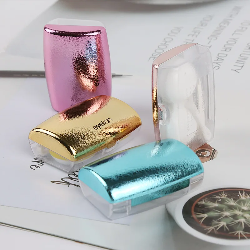 1pc Luxury Contact Lens Cases For Women Hard Cute Lens Container Holder Eyewear Accessories