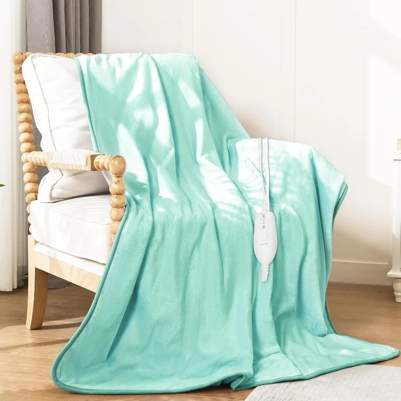 Electric Heated Throw Blanket Washable Flannel Electric Blanket with Gift Bag Soft Fast Heating Blanket