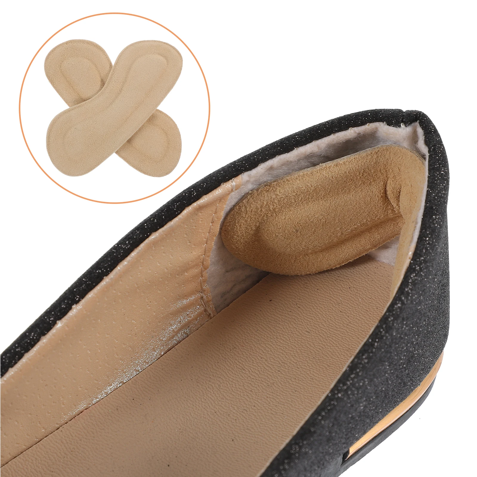 

4 Pairs Anti Drop Heel Stickers Brown Color for High Heels Cushion Pads Women Shoes Heel Protectors Comfort Insoles Non Slip