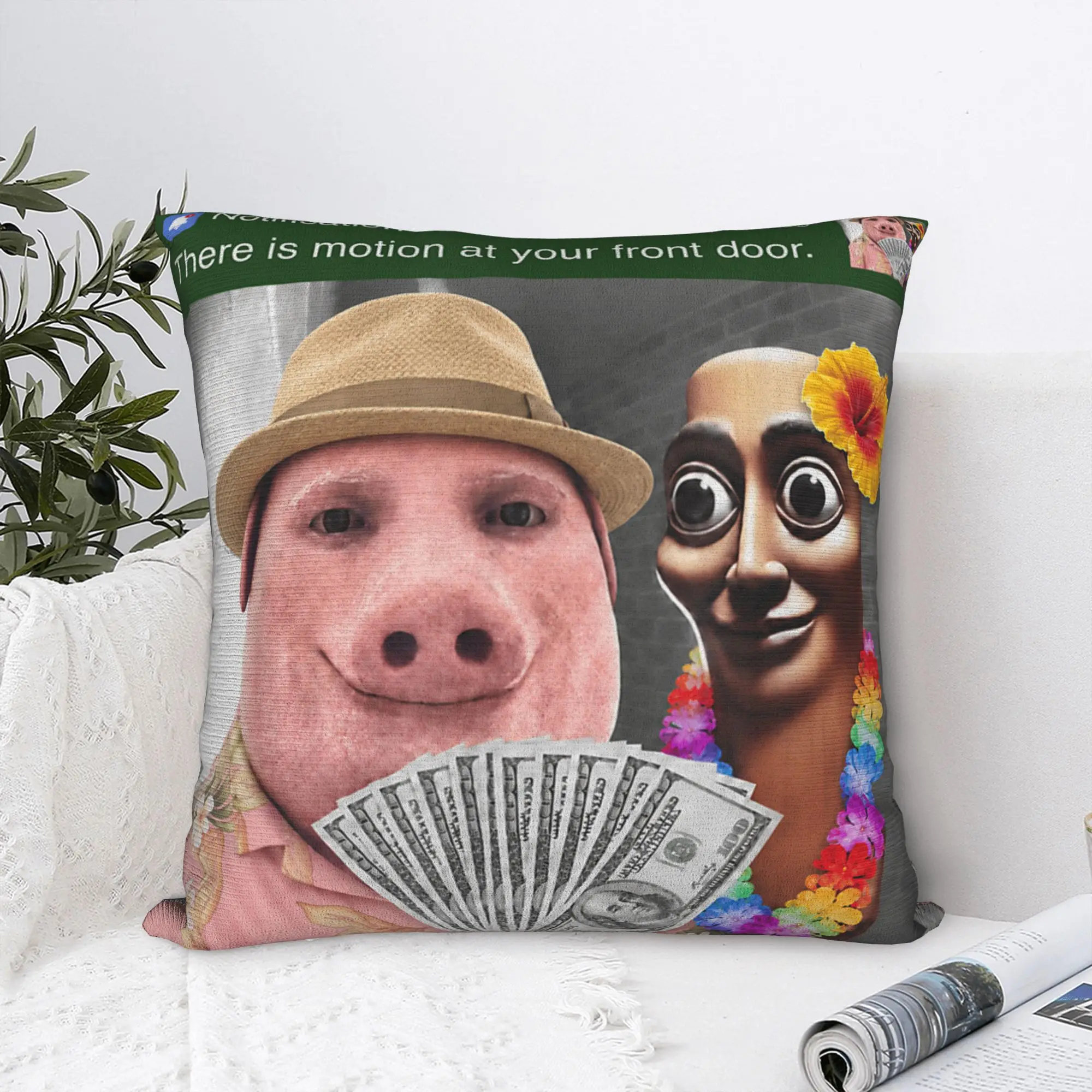 Pillow Case There is Motion at Your Front Door Tung Tung Tung Sahur Pillow Cover For Wedding Party Home Decor Morden Pillowcases