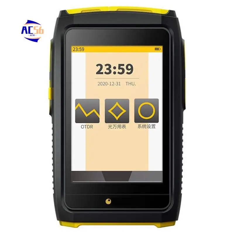 

AC56-Mini OTDR Оптический отражатель Otdr Активный тестер живого волокна 1550 Нм 20 дБ 80 км SC Волоконный рефлектометр Сенсорный экран