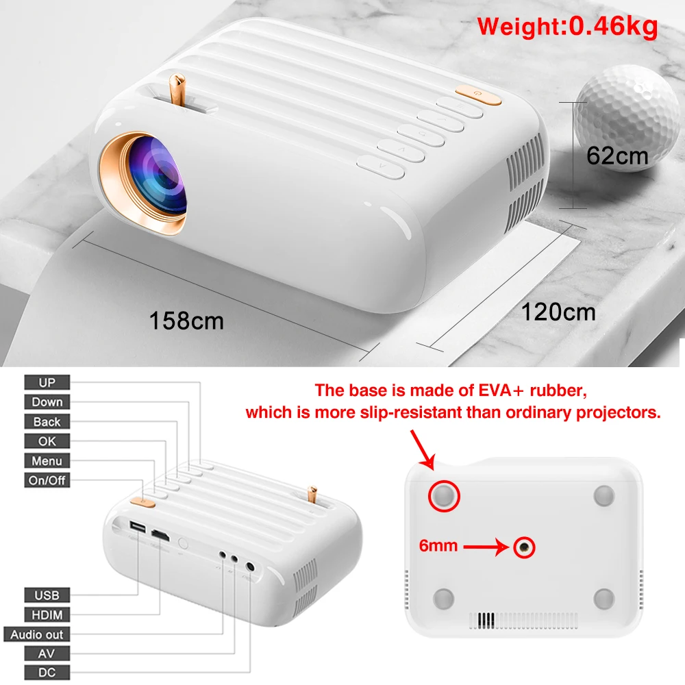 Everycom T3 Support 1080P Mini Projector 5500Lumens 1920*1080P LED WiFi Projector Video Movie Beamer for Home Theater Projectors