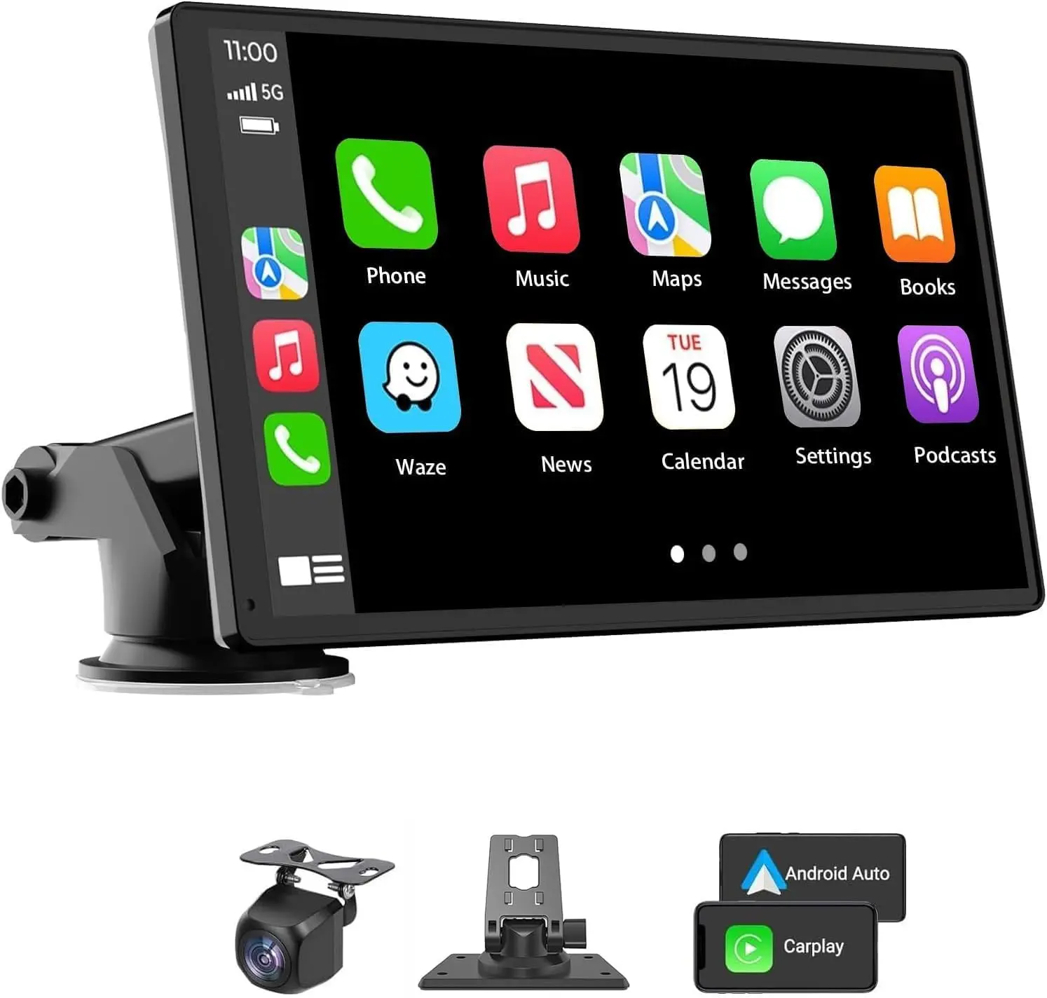 7-Inch Upgraded Car Wireless Carplay Touchscreen, Android Auto Compatible, BT/Mirror/Voice, Universal Fit, Ideal for Gifting