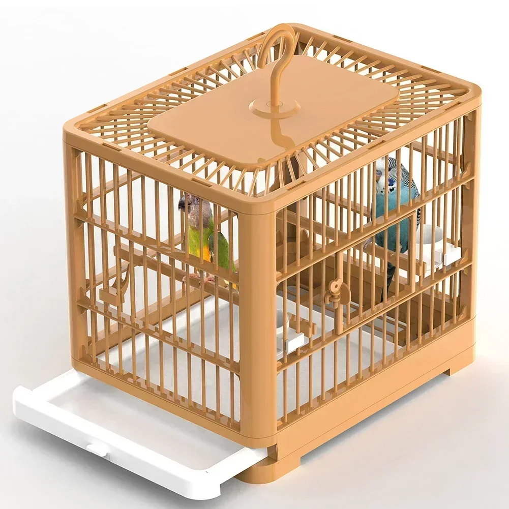 Portable Bird Container Bird Travel Carrier Bird Cage with Handle Large Space Breathable Foldable Bird Cage Set Bird Accessories