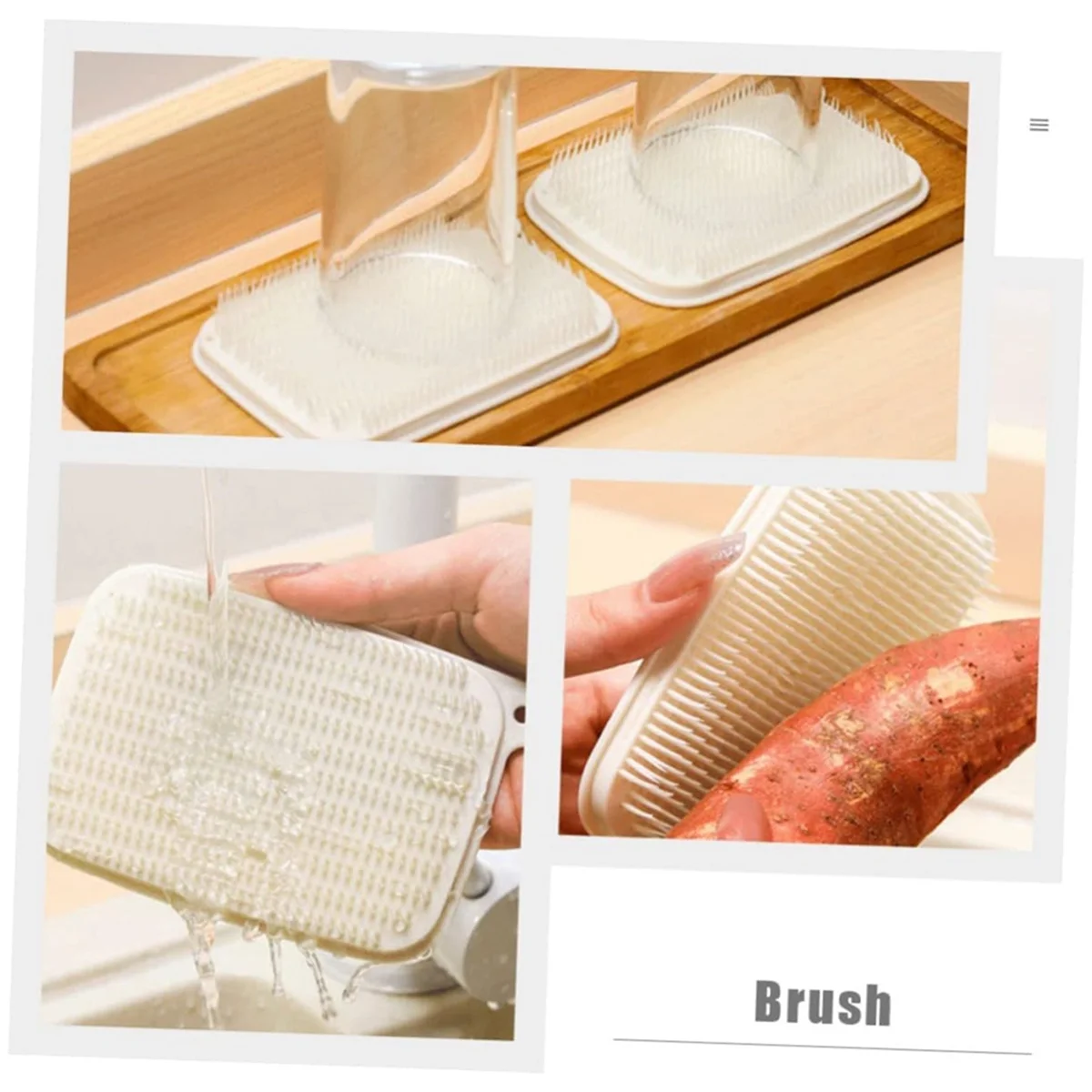 野菜洗浄ブラシ、シンクゴム、野菜スクラバー、8個