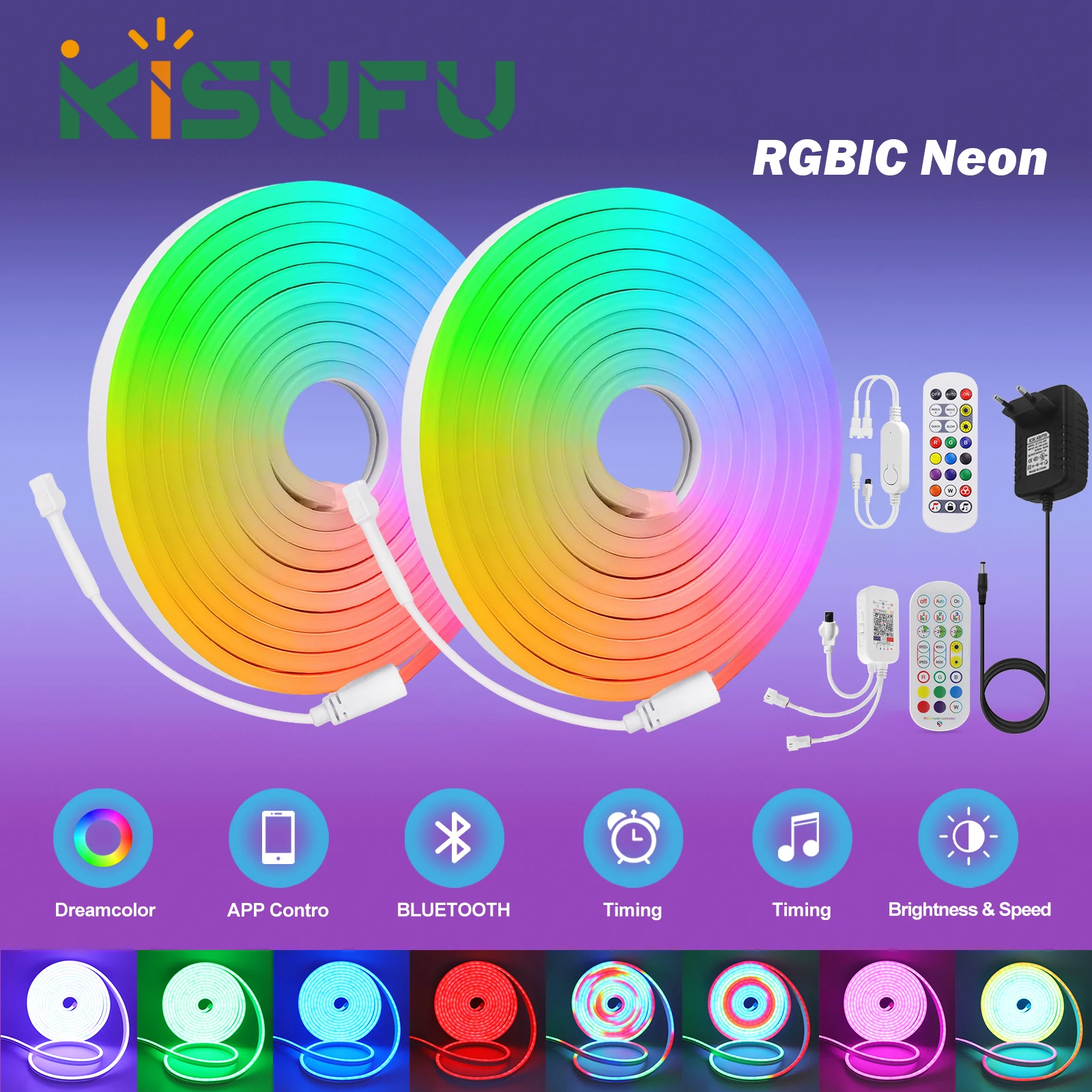 

12 В 24 В Smart RGBIC светодиодные неоновые ленты водонепроницаемые 20 м 15 м 10 м 5 м 1 м эффекты синхронизации музыки неоновая веревочная лента игровая комната декор для вечеринки