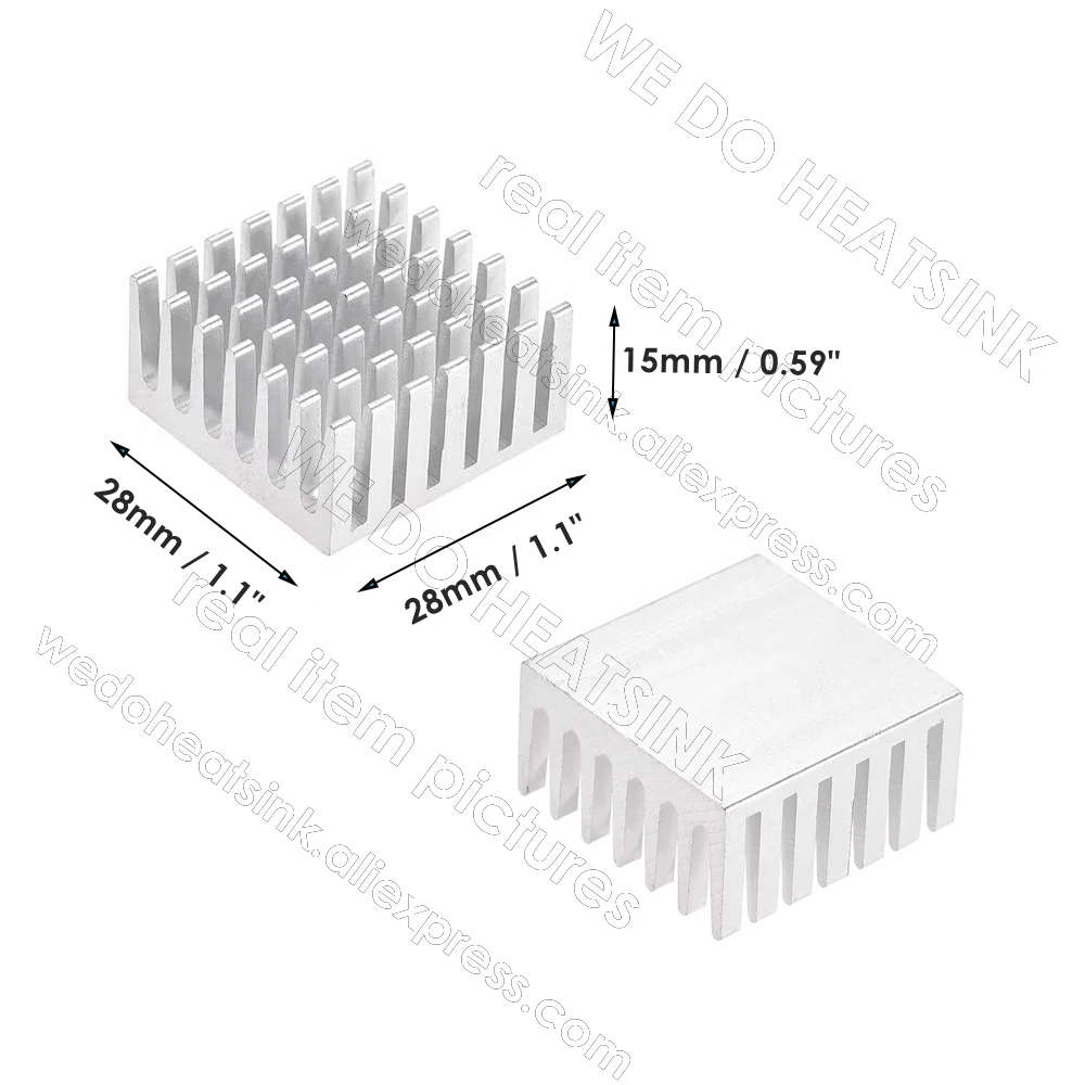 WE DO HEATSINK 28x28x15mm Without or With Thermal Pad Cooling Fin Radiator Aluminum Cooler Heat Sink for LED,Power IC Transistor