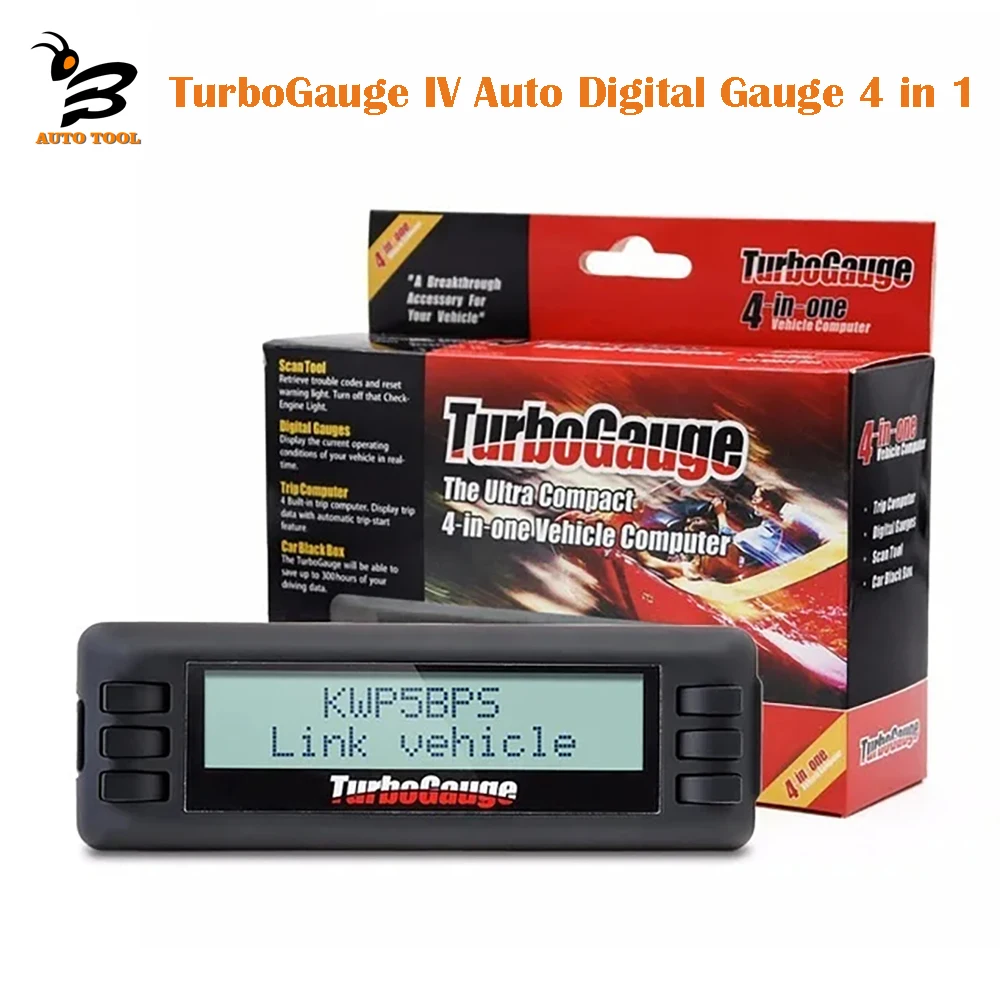 TurboGauge IV 4 In 1 Auto trip Computer OBDII EOBD Vehicle Trip Computer Digital Gauges Scan Gauge Car Scanner Tool