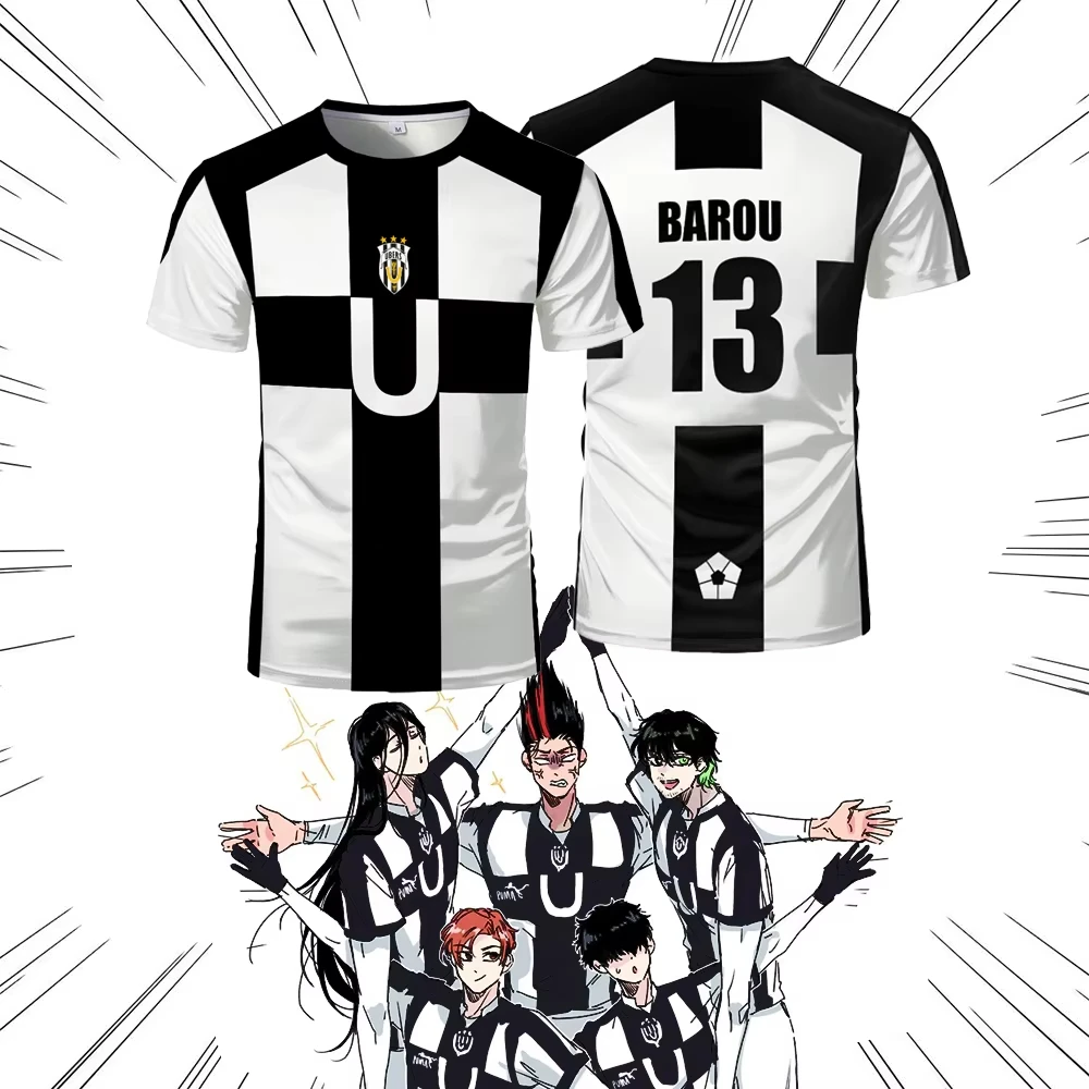 

Summer New Five Person Pattern VL Replika Anime Uber Blue Lock Full Print Men Tshirt Cosplay Football Jersey Kids/Adult Tops