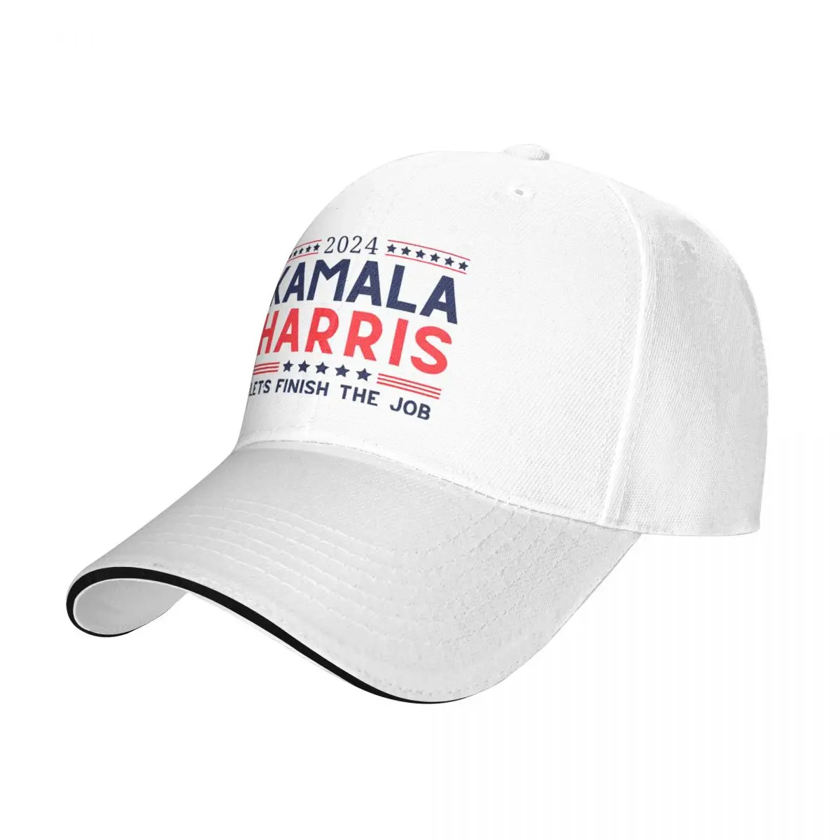 Let's Finish The Job Kamala Harris Baseball Caps Hip Hop President Campaign Sandwich Cap Unisex Style Breathable Hat Cap Outdoor