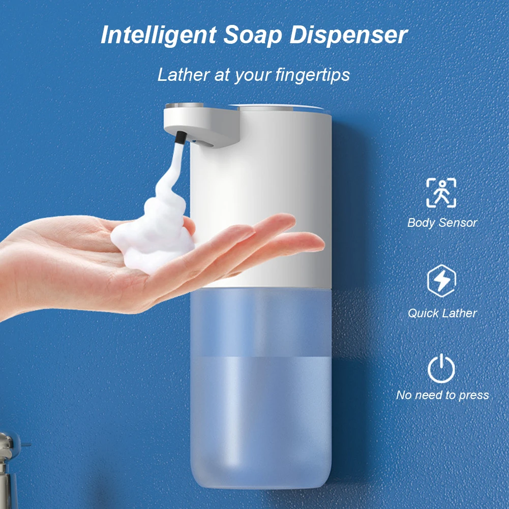 400ML Automatic Foam Soap Dispenser with 4-Level Adjustable Foam Infrared Liquid Soap Dispenser Large Capacity Bathroom Supplies