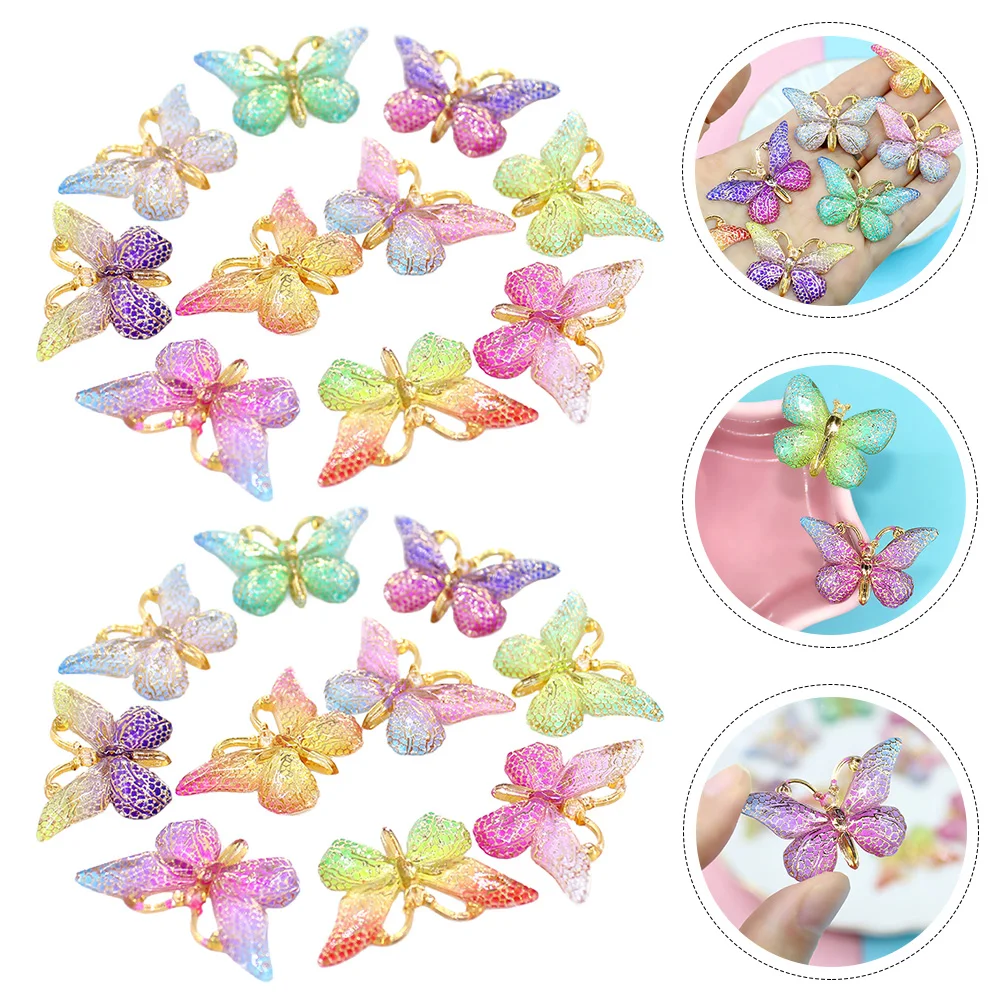 

20Pcs Butterfly Accessories DIY Resin Decorative Charms for Phone Case Hair Accessories Miniature Decoration Craft Supplies