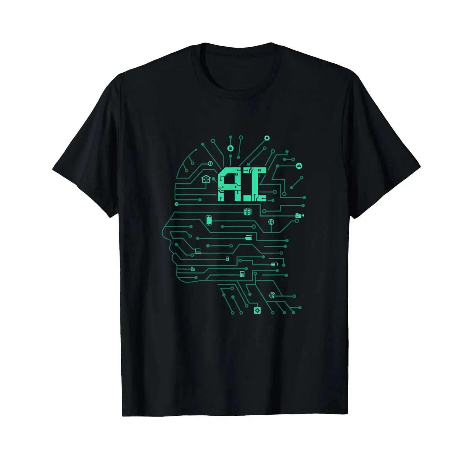 AI Artificial Intelligence Computer Science Technology Coder T Shirt vintage Washed Breathable Versatile Unisex fashion