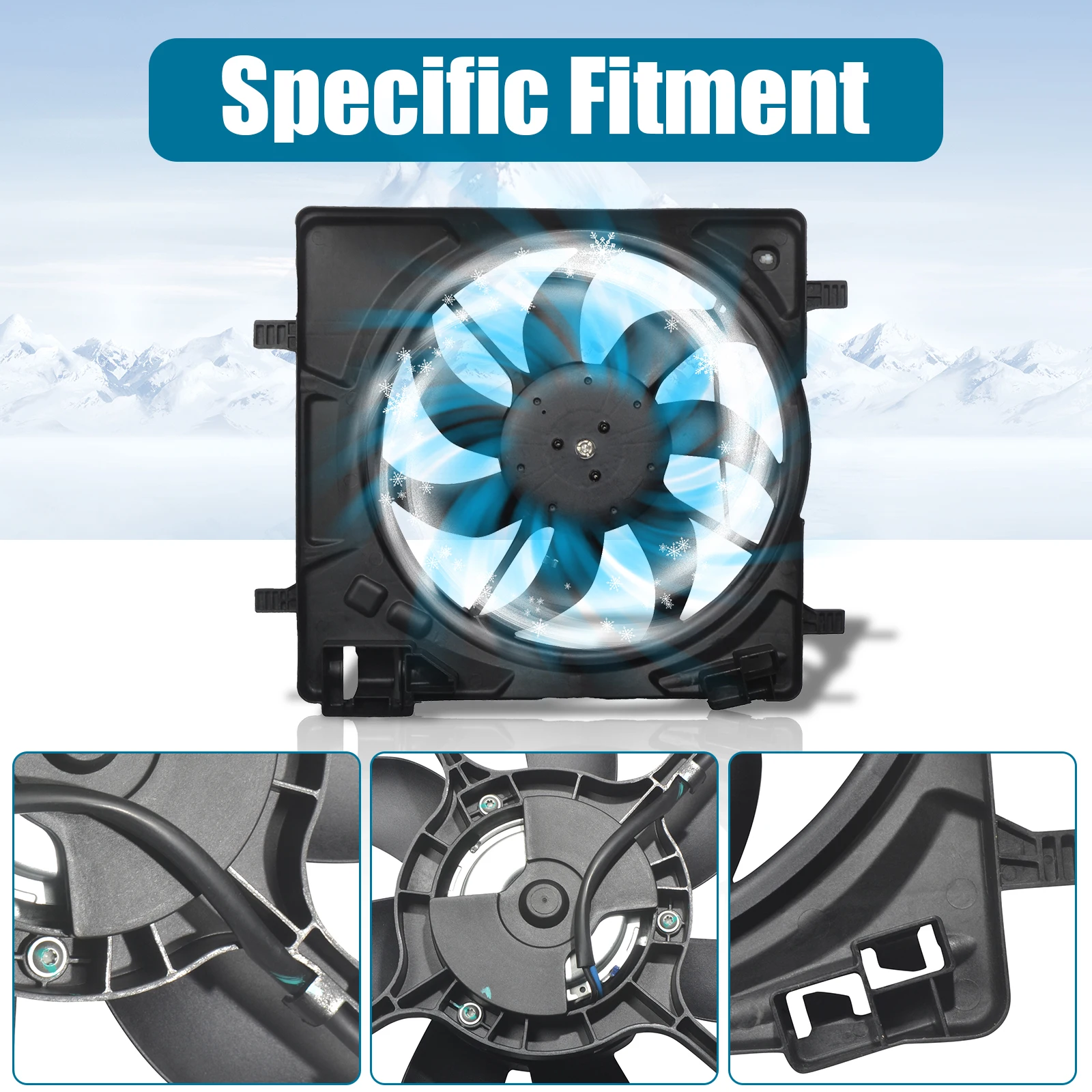 مجموعة مروحة تبريد الرادياتير لسيارة شيفروليه سبارك 2013-2015