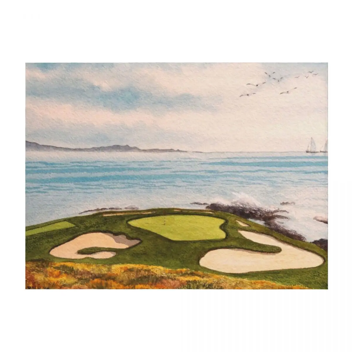 

Pebble Beach Golf Course Signature Hole 7 Throw Blanket Extra Large Throw manga For Baby Personalized Gift Blankets